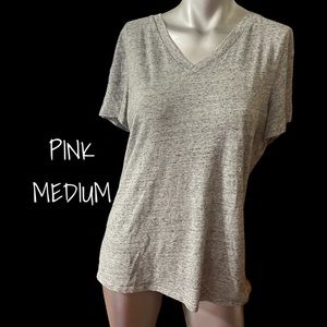 GUC PINK BY VS HEATHERED GRAY SHORT SLEEVE T-SHIRT. MEDIUM. SLEEP SHIRT.